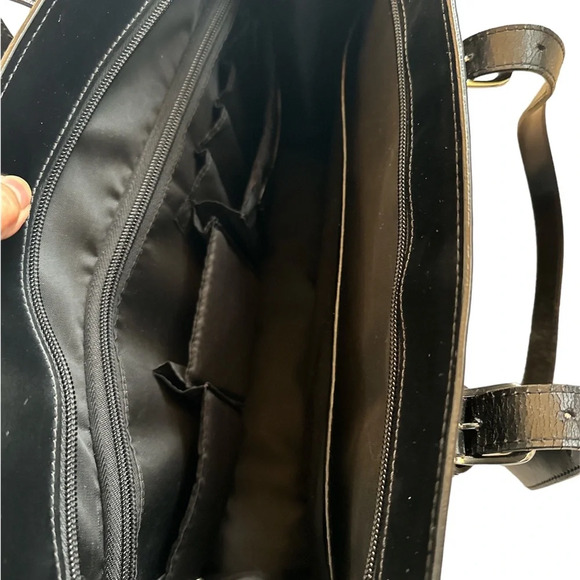 JACK GEORGES Italian Black Leather Tote - Picture 5 of 13